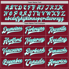 Load image into Gallery viewer, Custom Crimson White-Aqua Bomber Full-Snap Varsity Letterman Jacket