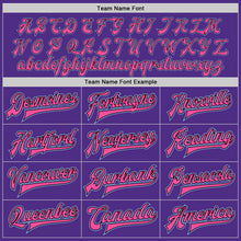 Load image into Gallery viewer, Custom Purple Light Blue Black-Pink Bomber Full-Snap Varsity Letterman Jacket