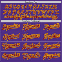 Load image into Gallery viewer, Custom Purple Crimson-Gold Bomber Full-Snap Varsity Letterman Jacket