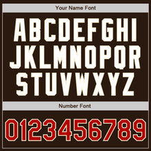 Charger l'image dans la galerie, Custom Brown Red-Cream Bomber Full-Snap Varsity Letterman Jacket