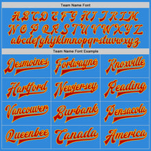 Charger l'image dans la galerie, Custom Powder Blue Red-Gold Bomber Full-Snap Varsity Letterman Jacket