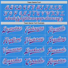 Load image into Gallery viewer, Custom Powder Blue Purple-White Bomber Full-Snap Varsity Letterman Jacket