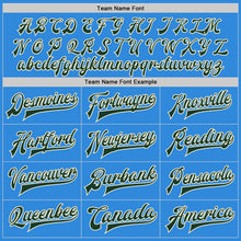 Load image into Gallery viewer, Custom Powder Blue Green-Cream Bomber Full-Snap Varsity Letterman Jacket