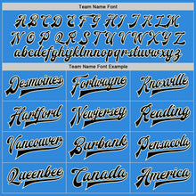 Load image into Gallery viewer, Custom Powder Blue Black-Cream Bomber Full-Snap Varsity Letterman Jacket