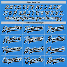 Загрузить изображение в средство просмотра галереи, Custom Powder Blue Black-White Bomber Full-Snap Varsity Letterman Jacket