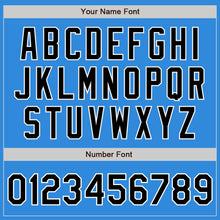 Загрузить изображение в средство просмотра галереи, Custom Powder Blue Black-White Bomber Full-Snap Varsity Letterman Jacket