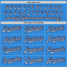 Charger l'image dans la galerie, Custom Powder Blue Gray-Navy Bomber Full-Snap Varsity Letterman Jacket