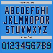 Load image into Gallery viewer, Custom Powder Blue Navy Gray-Teal Bomber Full-Snap Varsity Letterman Jacket