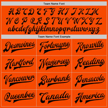 Laden Sie das Bild in den Galerie-Viewer, Custom Orange Black Bomber Full-Snap Varsity Letterman Jacket