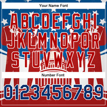 Laden Sie das Bild in den Galerie-Viewer, Custom Red US Navy Blue-Royal American Flag Fashion United States Congress Building 3D Pattern Design Bomber Full-Snap Varsity Letterman Jacket