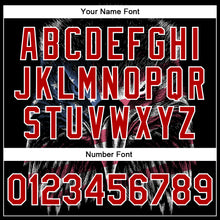 Laden Sie das Bild in den Galerie-Viewer, Custom Black Red-White Eagle With American Flag 3D Pattern Design Bomber Full-Snap Varsity Letterman Jacket