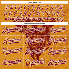 Laden Sie das Bild in den Galerie-Viewer, Custom Gold Maroon-Cream Angry Bull 3D Pattern Design Bomber Full-Snap Varsity Letterman Jacket