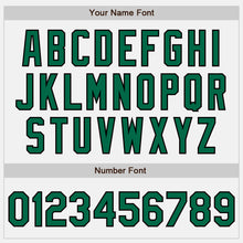 Load image into Gallery viewer, Custom White Black Pinstripe Kelly Green Bomber Full-Snap Varsity Letterman Jacket