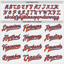 Charger l'image dans la galerie, Custom White Royal Pinstripe Orange Bomber Full-Snap Varsity Letterman Jacket
