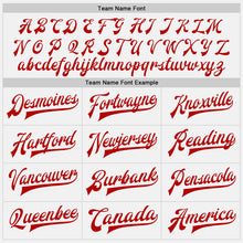 Laden Sie das Bild in den Galerie-Viewer, Custom White Red Pinstripe Black Bomber Full-Snap Varsity Letterman Jacket