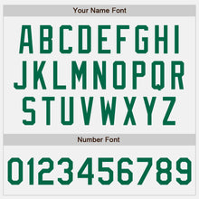 Load image into Gallery viewer, Custom White Kelly Green Pinstripe Kelly Green Bomber Full-Snap Varsity Letterman Jacket