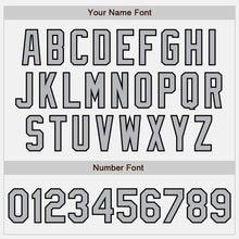 Загрузить изображение в средство просмотра галереи, Custom White Purple Pinstripe Gray-Black Bomber Full-Snap Varsity Letterman Jacket