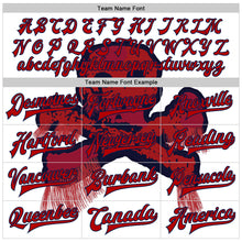 Load image into Gallery viewer, Custom White Red-Navy Skull Fashion 3D Bomber Full-Snap Varsity Letterman Jacket