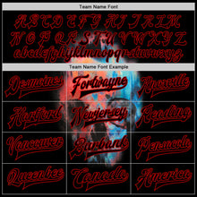 Загрузить изображение в средство просмотра галереи, Custom Black Red Skull Fashion 3D Bomber Full-Snap Varsity Letterman Jacket