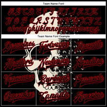 Laden Sie das Bild in den Galerie-Viewer, Custom Black Red Skull Fashion 3D Bomber Full-Snap Varsity Letterman Jacket