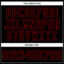 Load image into Gallery viewer, Custom Black Red Spartan Logo With USA Flag 3D Pattern Design Bomber Full-Snap Varsity Letterman Two Tone Jacket