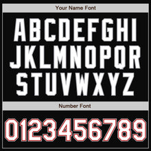 Load image into Gallery viewer, Custom Black White Red-Gray Bomber Full-Snap Varsity Letterman Two Tone Jacket