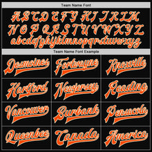 Charger l'image dans la galerie, Custom Black Orange-Cream Bomber Full-Snap Varsity Letterman Two Tone Jacket