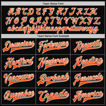 Charger l'image dans la galerie, Custom Black Orange-White Bomber Full-Snap Varsity Letterman Two Tone Jacket