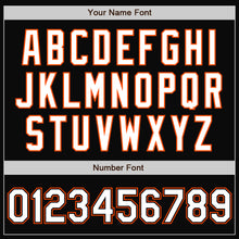 Загрузить изображение в средство просмотра галереи, Custom Black White-Orange Bomber Full-Snap Varsity Letterman Two Tone Jacket