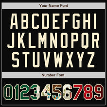 Charger l'image dans la galerie, Custom Black Vintage Mexican Flag Cream Kelly Green-Red Bomber Full-Snap Varsity Letterman Two Tone Jacket