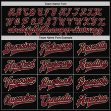 Загрузить изображение в средство просмотра галереи, Custom Black Crimson City Cream-Cream Bomber Full-Snap Varsity Letterman Two Tone Jacket