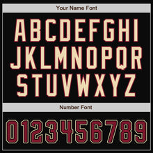 Загрузить изображение в средство просмотра галереи, Custom Black Crimson City Cream-Cream Bomber Full-Snap Varsity Letterman Two Tone Jacket