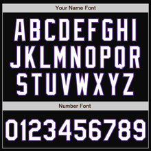 Загрузить изображение в средство просмотра галереи, Custom Black White-Purple Bomber Full-Snap Varsity Letterman Two Tone Jacket