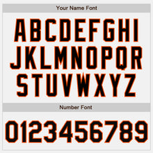 Загрузить изображение в средство просмотра галереи, Custom White Black-Orange Bomber Full-Snap Varsity Letterman Two Tone Jacket