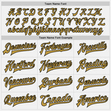 Load image into Gallery viewer, Custom White Old Gold-Black Bomber Full-Snap Varsity Letterman Two Tone Jacket