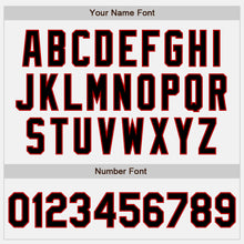 Загрузить изображение в средство просмотра галереи, Custom White Black-Red Bomber Full-Snap Varsity Letterman Two Tone Jacket