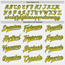 Загрузить изображение в средство просмотра галереи, Custom White Green-Gold Bomber Full-Snap Varsity Letterman Two Tone Jacket