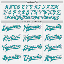 Load image into Gallery viewer, Custom White Teal Gray-Black Bomber Full-Snap Varsity Letterman Two Tone Jacket