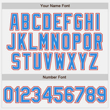 Загрузить изображение в средство просмотра галереи, Custom White Powder Blue-Red Bomber Full-Snap Varsity Letterman Two Tone Jacket