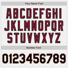 Load image into Gallery viewer, Custom White Black Crimson-City Cream Bomber Full-Snap Varsity Letterman Two Tone Jacket