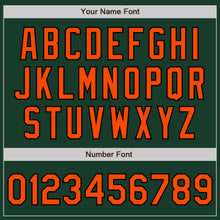 Загрузить изображение в средство просмотра галереи, Custom Green Orange-Black Bomber Full-Snap Varsity Letterman Two Tone Jacket