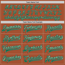 Load image into Gallery viewer, Custom Texas Orange Kelly Green Cream-Black Bomber Full-Snap Varsity Letterman Two Tone Jacket