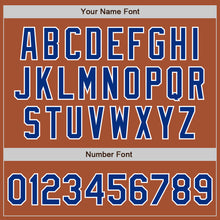 Load image into Gallery viewer, Custom Texas Orange Royal-White Bomber Full-Snap Varsity Letterman Two Tone Jacket