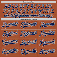 Load image into Gallery viewer, Custom Texas Orange Navy-Gray Bomber Full-Snap Varsity Letterman Two Tone Jacket