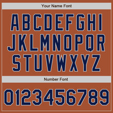 Load image into Gallery viewer, Custom Texas Orange Navy-Gray Bomber Full-Snap Varsity Letterman Two Tone Jacket