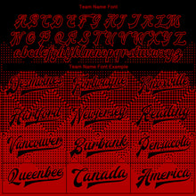 Laden Sie das Bild in den Galerie-Viewer, Custom Red Black 3D Pattern Design Bomber Full-Snap Varsity Letterman Jacket