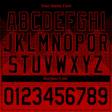 Laden Sie das Bild in den Galerie-Viewer, Custom Red Black 3D Pattern Design Bomber Full-Snap Varsity Letterman Jacket