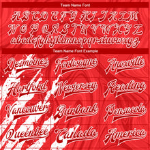 Загрузить изображение в средство просмотра галереи, Custom Red White 3D Pattern Design Bomber Full-Snap Varsity Letterman Jacket