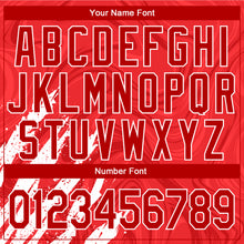 Загрузить изображение в средство просмотра галереи, Custom Red White 3D Pattern Design Bomber Full-Snap Varsity Letterman Jacket