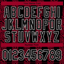 Laden Sie das Bild in den Galerie-Viewer, Custom Red Black-White 3D Pattern Design Bomber Full-Snap Varsity Letterman Jacket